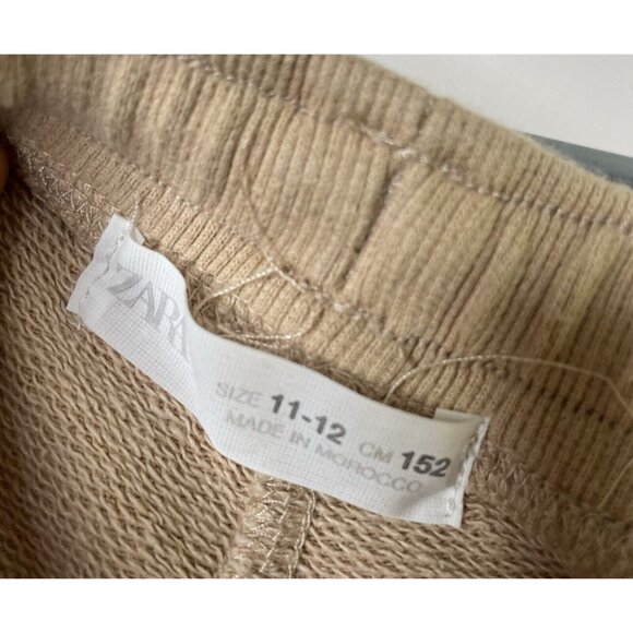 Zara Kids Boys Tracksuit Pants Size 11-12 Years Brown Elastic Waist Jogger Tan - Picture 2 of 6